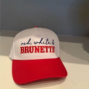 Red and White Cap with Embroidered Text